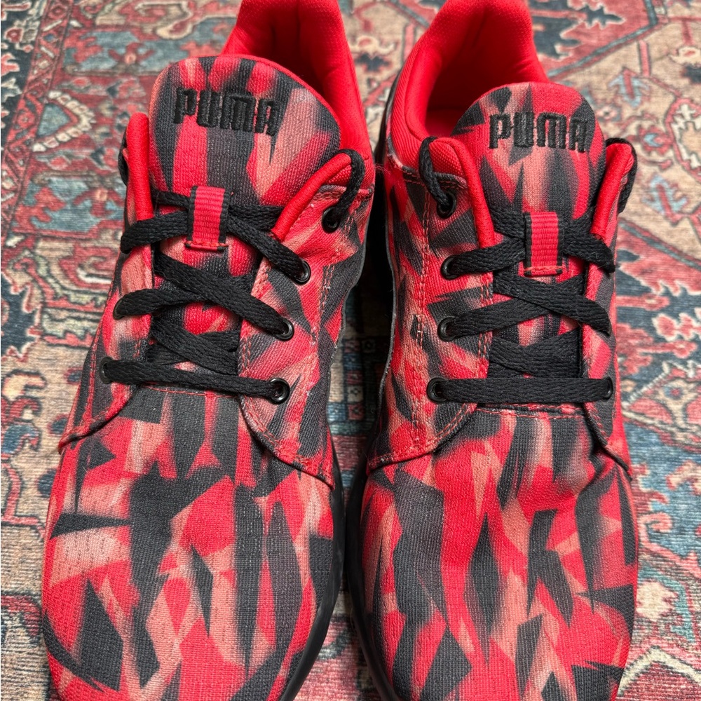 Puma Vibrant Red and Black Sneakers